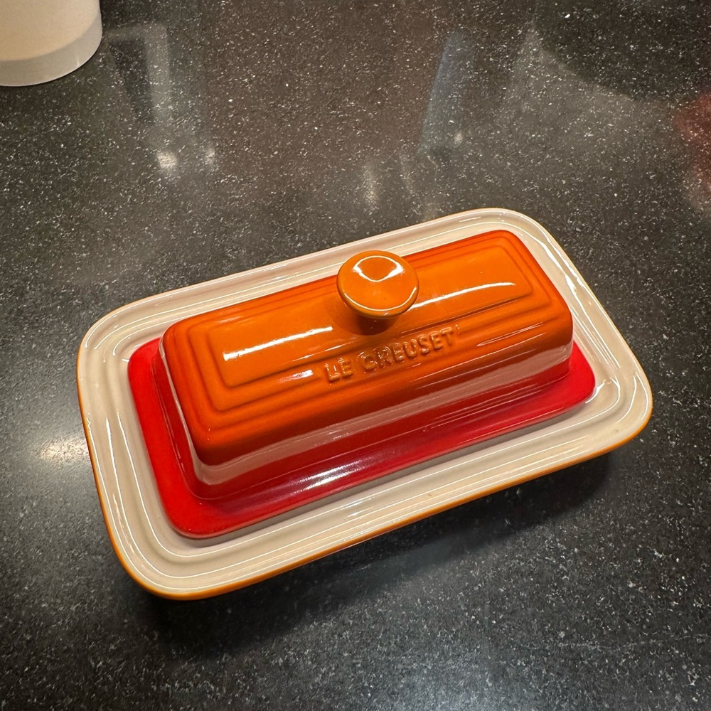 Le Creuset Orange Butter Dish